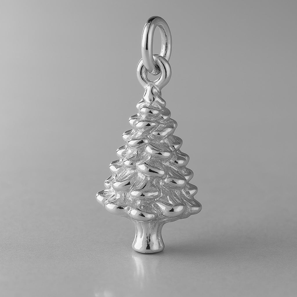 9ct White Gold - Classic Christmas Tree Charm