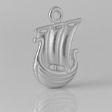 18ct White Gold - Viking Longship Charm