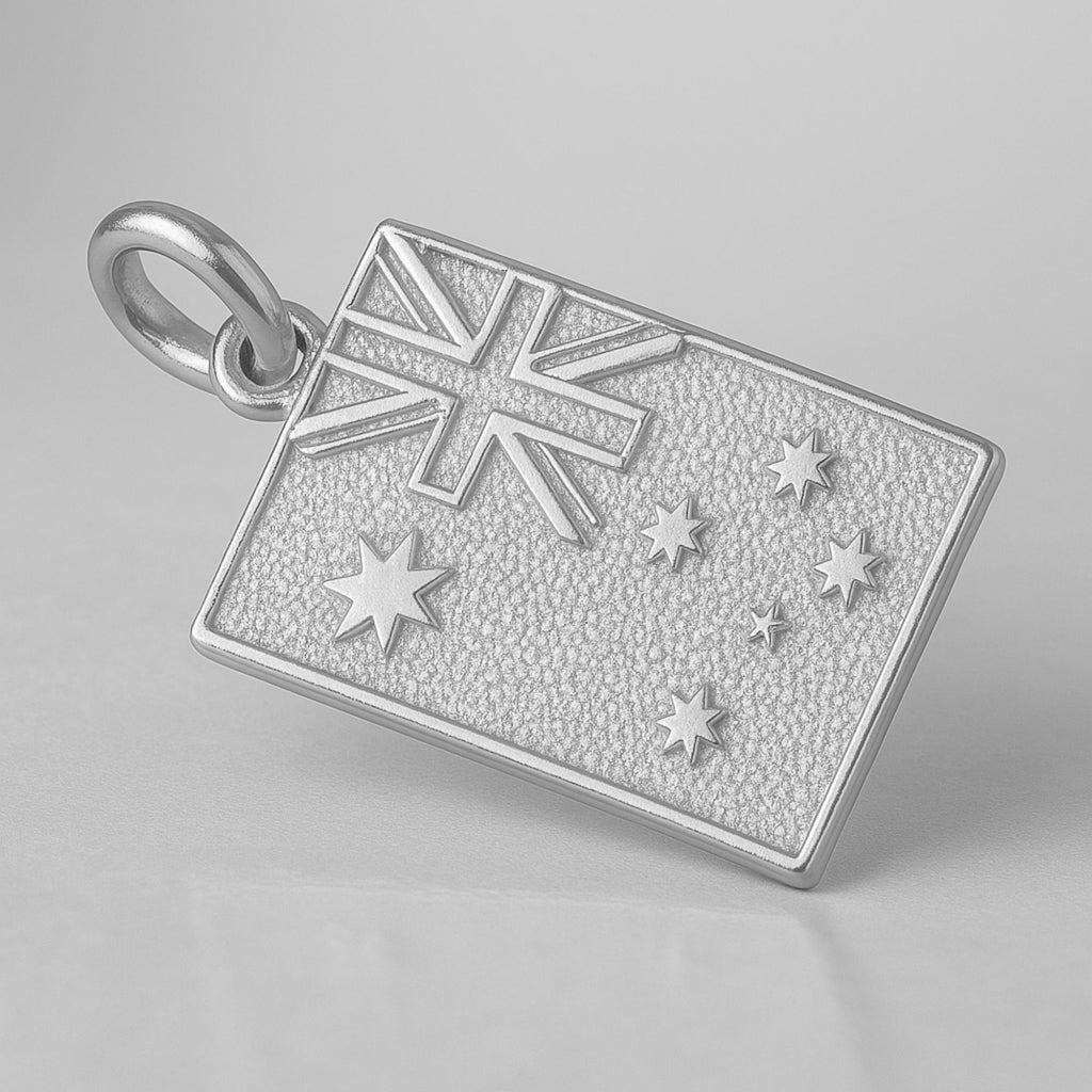 9ct White Gold - Australian Flag Charm