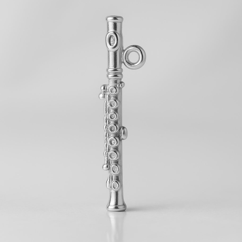 18ct White Gold - Piccolo Flute Charm