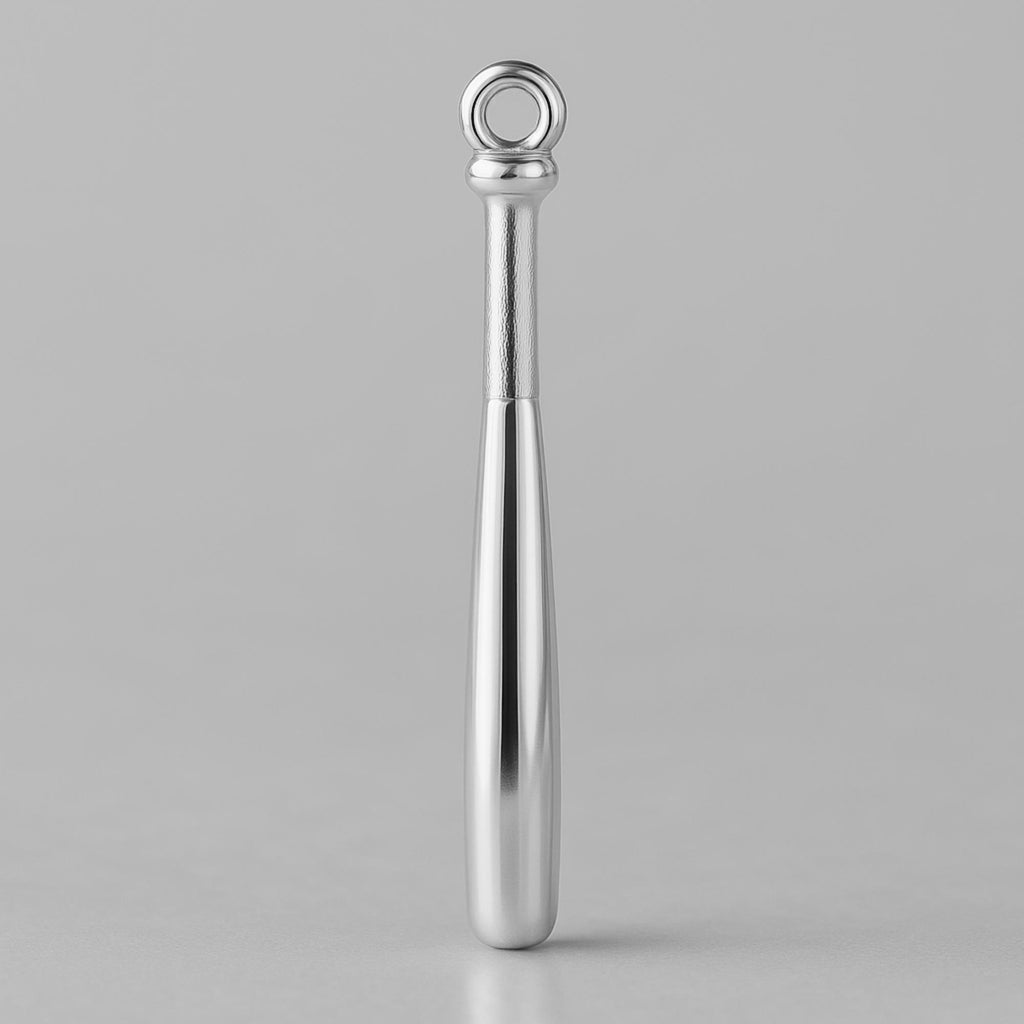 9ct White Gold - Baseball Bat Charm