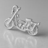 9ct White Gold - Retro Motorbike Charm