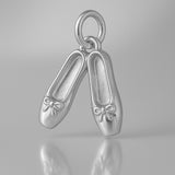 9ct White Gold - Ballet Shoes Charm