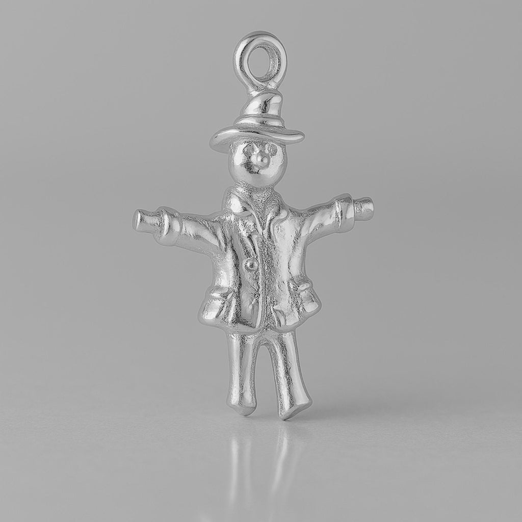 9ct White Gold - Rustic Scarecrow Charm