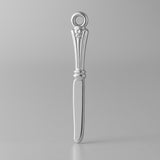 18ct White Gold - Ornate Butter Knife Charm