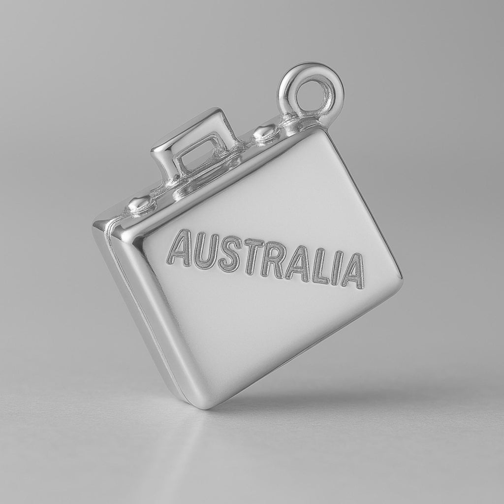 18ct White Gold - Australia Suitcase Charm