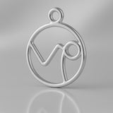 18ct White Gold - Capricorn Zodiac Round Charm