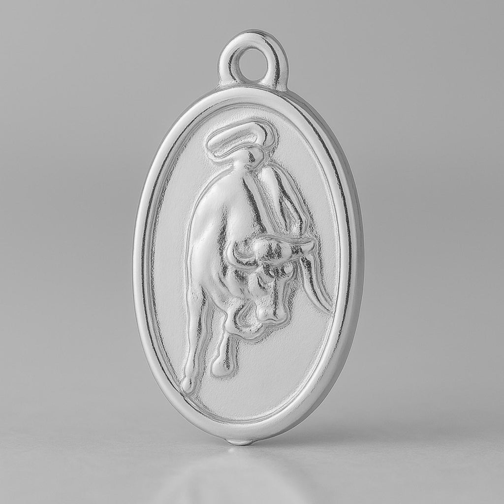 9ct White Gold - Raging Bull Charm