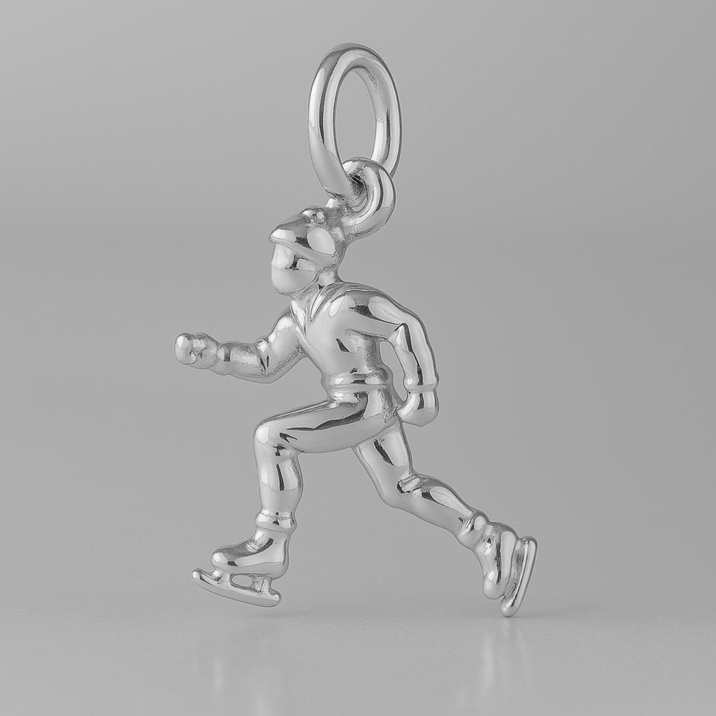 18ct White Gold - Ice Skater Charm