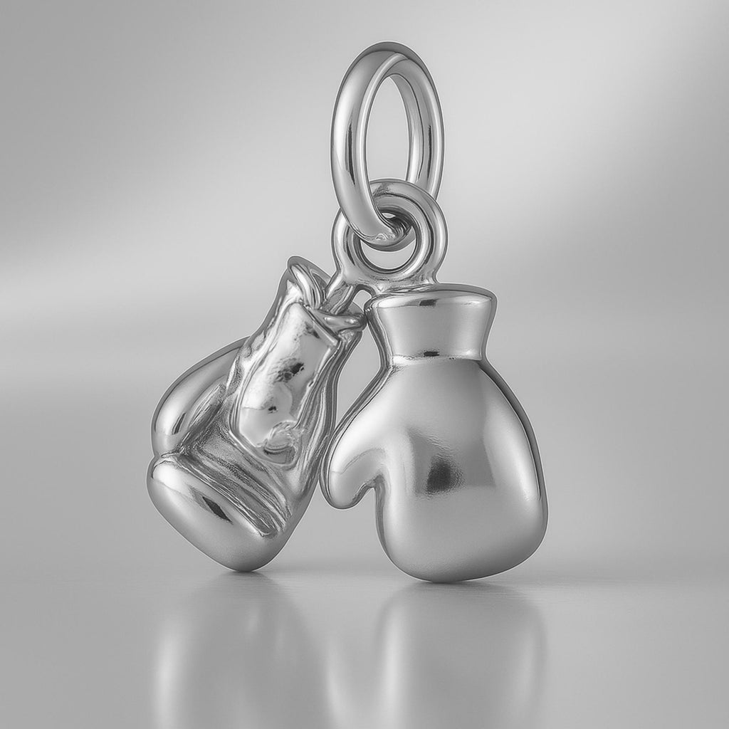 18ct White Gold - Classic Boxing Gloves Charm