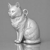 9ct White Gold - Birman Cat Charm