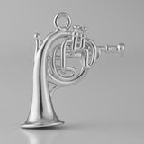 18ct White Gold - Single French Horn Charm