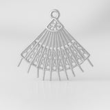 18ct White Gold - Handheld Lace Fan Charm