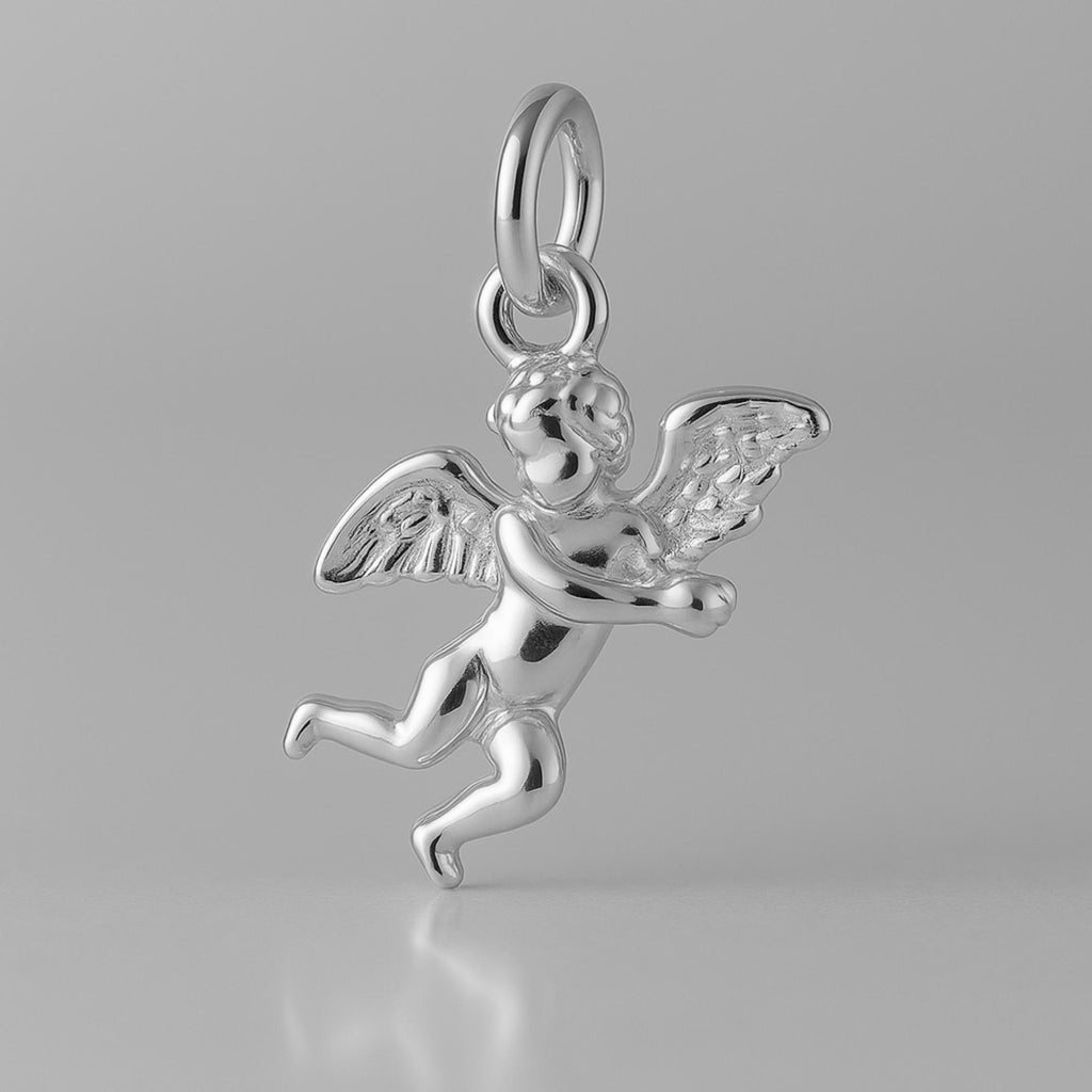 18ct White Gold - Minimalist Cherub Charm