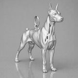 9ct White Gold - Doberman Pinscher Dog Charm