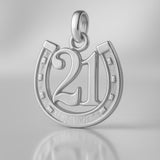 9ct White Gold - 21 Horseshoe Charm