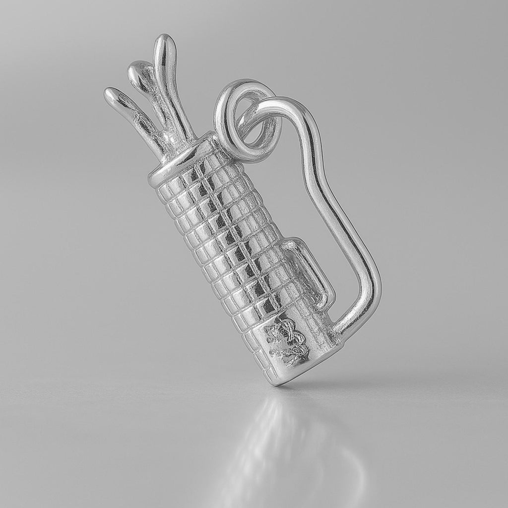 9ct White Gold - Classic Golf Bag Charm