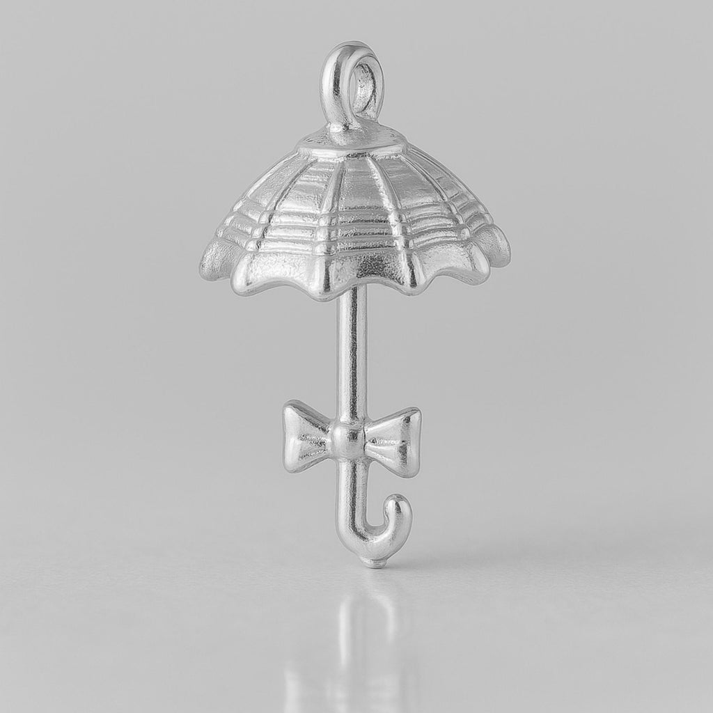 9ct White Gold - Frilled Parasol Charm