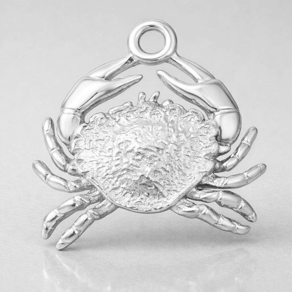 9ct White Gold - Sea Crab Charm