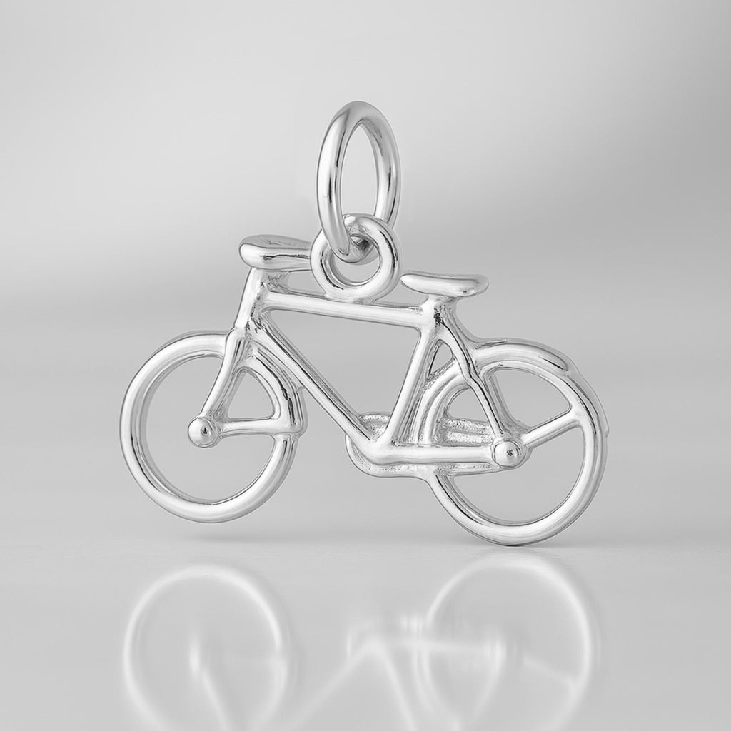 9ct White Gold - Classic Bicycle Charm
