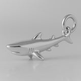 9ct White Gold - Great White Shark Charm
