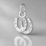 18ct White Gold - Double Horseshoe Charm