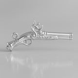 9ct White Gold - Flintlock Pistol Charm