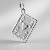 9ct White Gold - Ripped Ace Card Charm