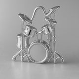 9ct White Gold - Classic Drum Kit Charm