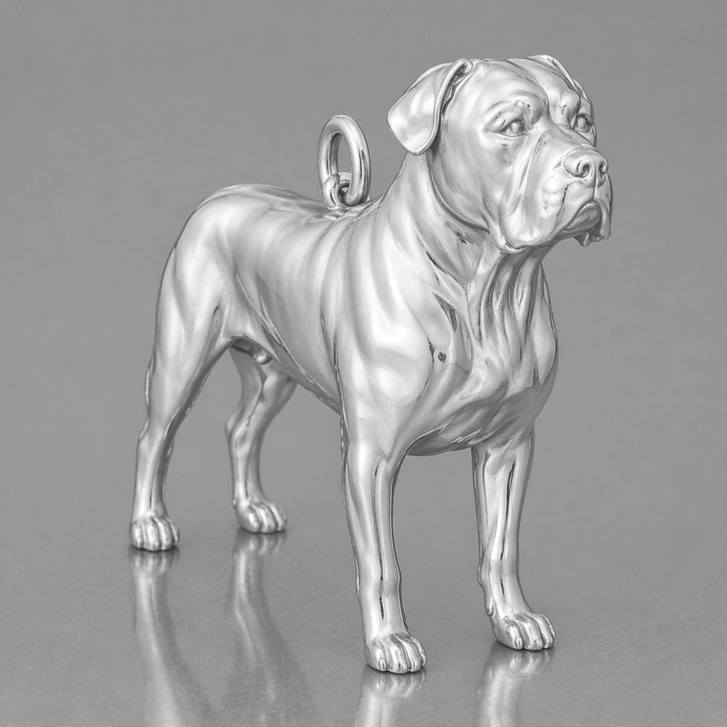 9ct White Gold - Cane Corso Dog Charm