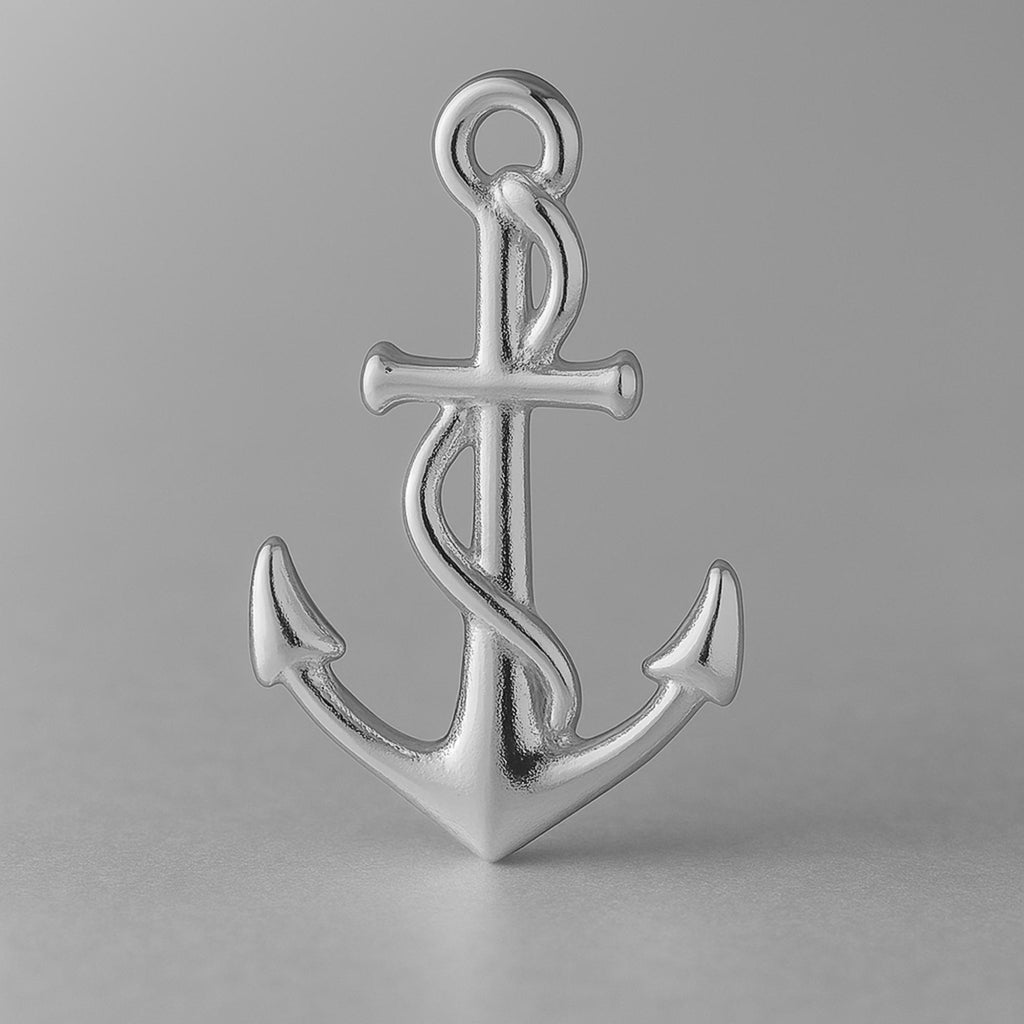 18ct White Gold - Sea Anchor Charm