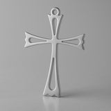 18ct White Gold - Openwork Crucifix Charm
