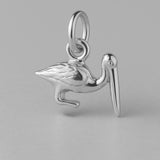 9ct White Gold - Beach Pelican Charm