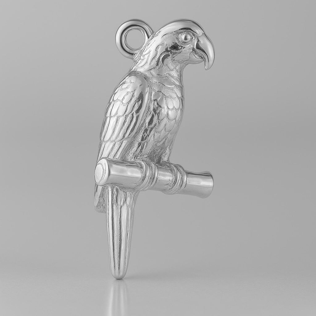 9ct White Gold - Amazon Parrot Charm