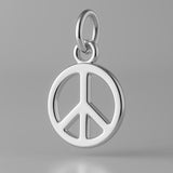 18ct White Gold - Classic Peace Symbol Charm