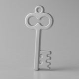 9ct White Gold - Castle Tower Key Charm
