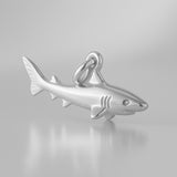 9ct White Gold - Tiger Shark Charm