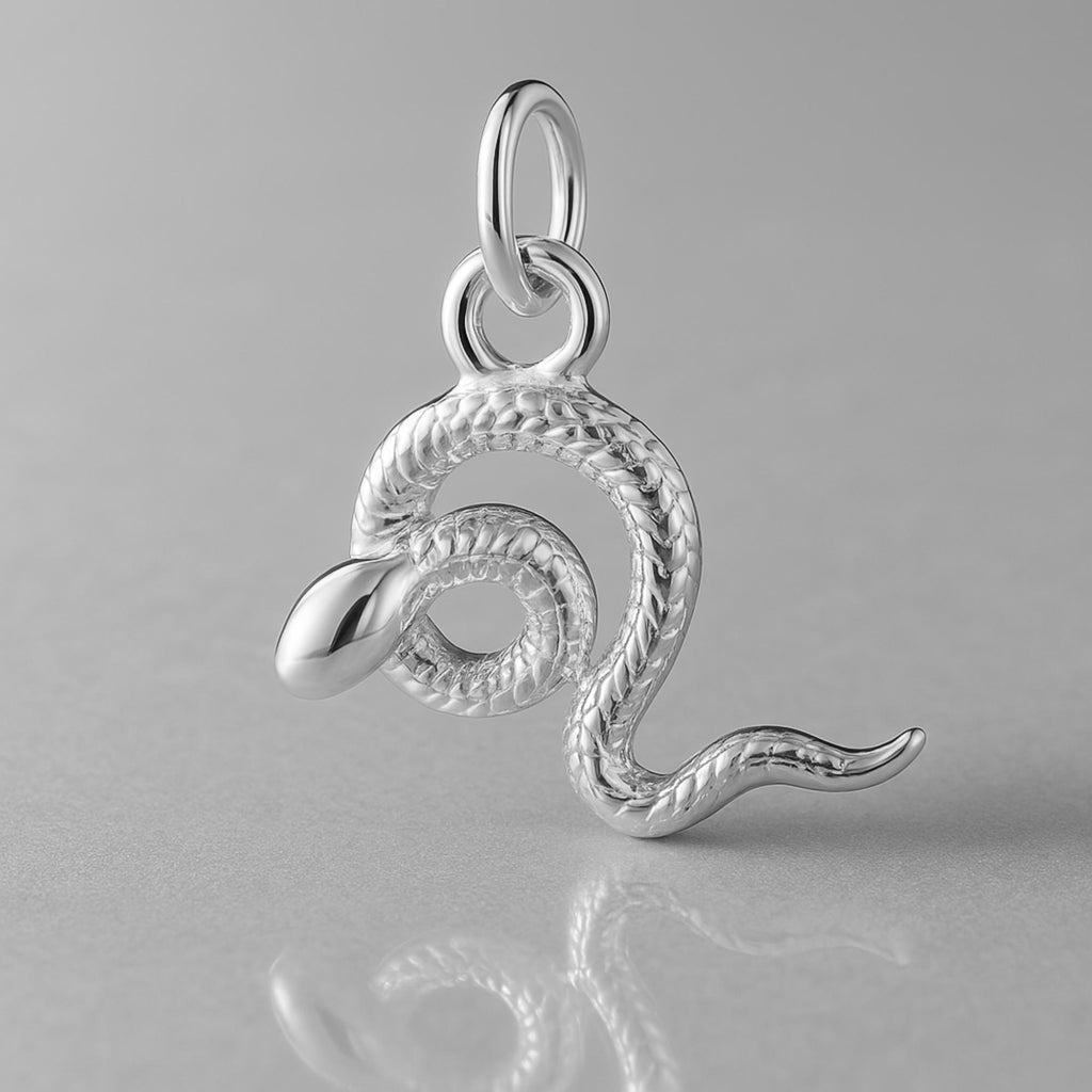 18ct White Gold - Jungle Snake Charm