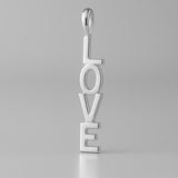 18ct White Gold - Vertical Love Charm