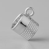 9ct White Gold - Dimpled Thimble Charm