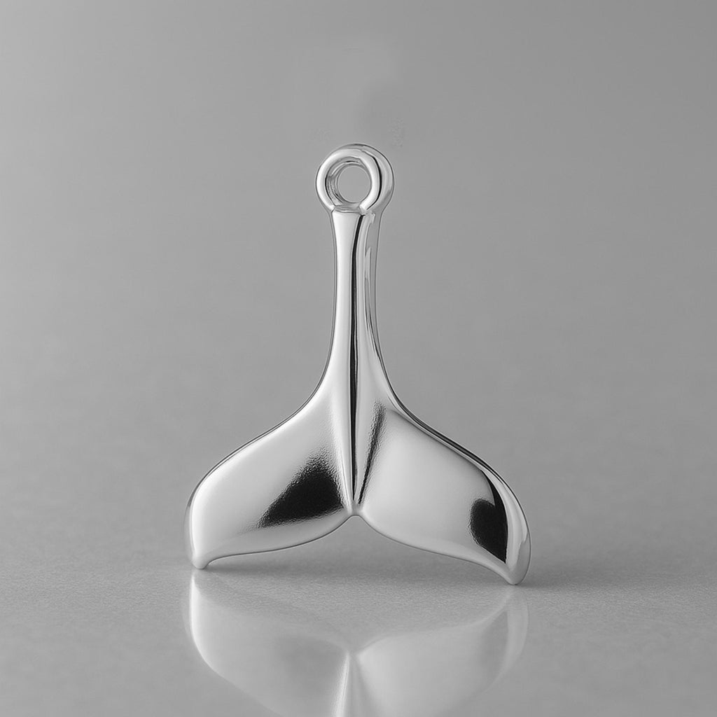 9ct White Gold - Whale Tail Charm