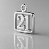 9ct White Gold - 21 Pendant Charm