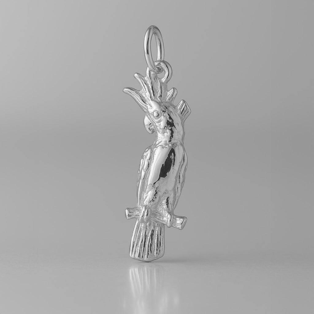 9ct White Gold - Fluffy Cockatoo Charm