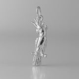 9ct White Gold - Fluffy Cockatoo Charm