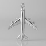9ct White Gold - Passenger Plane Charm