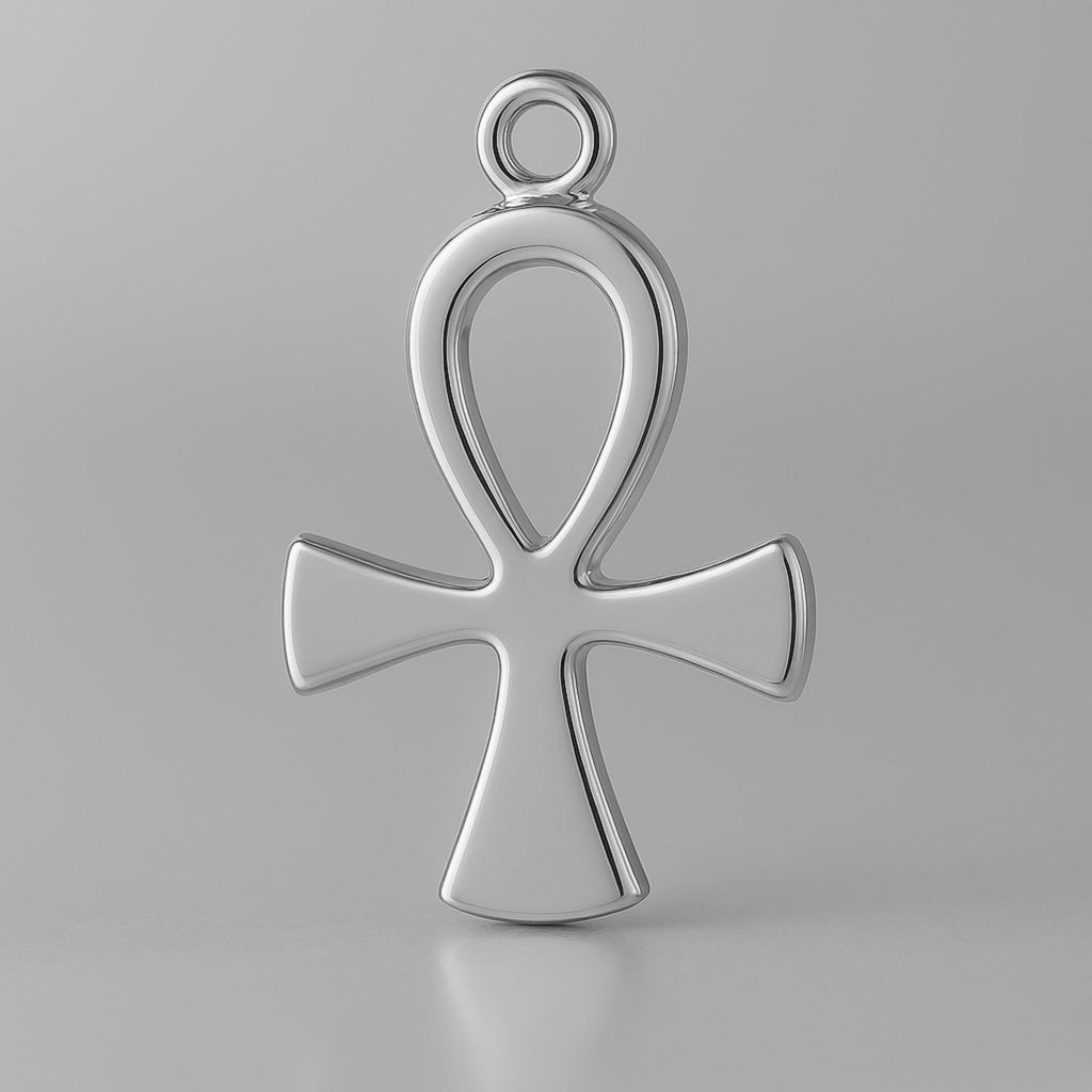 9ct White Gold - Egyptian Ankh Charm