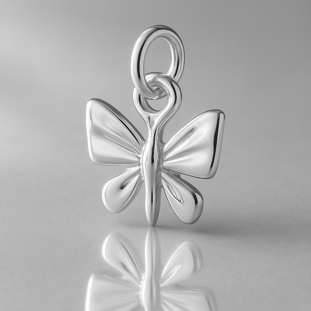 18ct White Gold - Modern Butterfly Charm