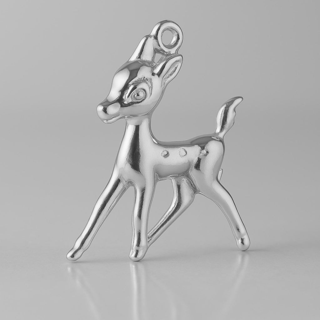 18ct White Gold - Woodlands Fawn Charm