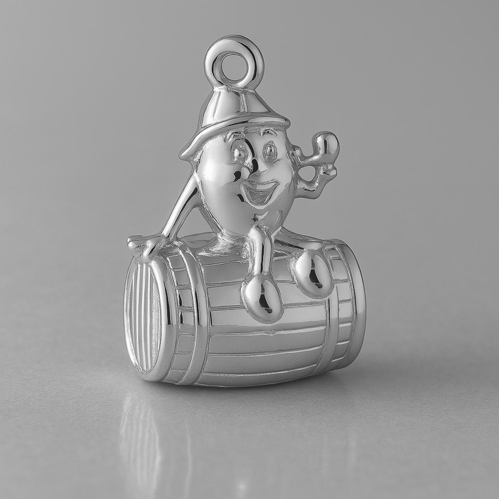 18ct White Gold - Cracker Barrel Charm