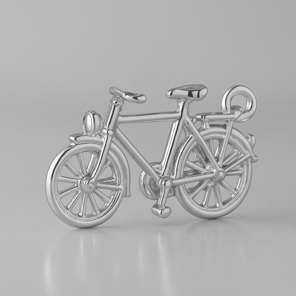 9ct White Gold - Vintage Bicycle Charm